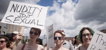 Topless ‘Bare with us’ protest rally in Canada